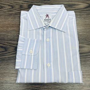 Abelard Blue w/ White & Yellow Stripe Shirt 15.5